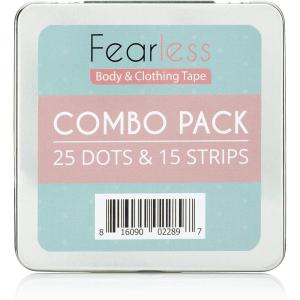 imageFearless Tape  2Pack Combo Dots ampamp Strips DoubleSided Fashion Tape for Clothing ampamp Body Strong Adhesive  Clothes Secure ampamp Skin Friendly Sweat Resistant Invisible Under Fabric Transparent